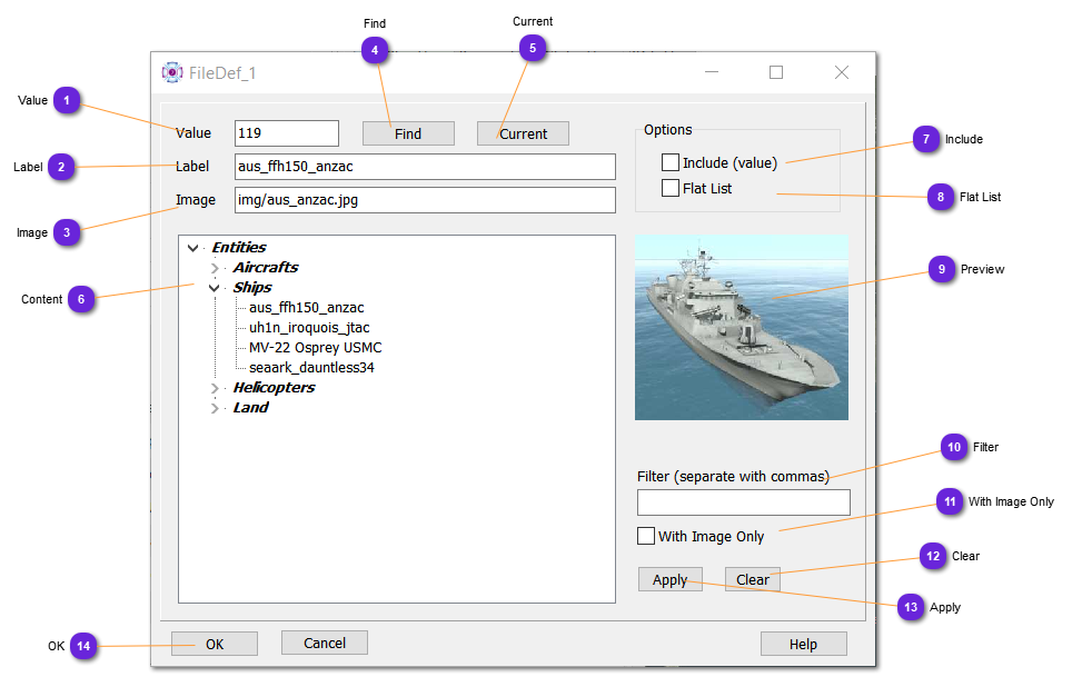 FileDef Selector