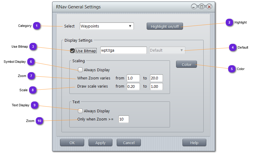 RNav Settings